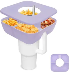 Snack Bowl for Stanley Cup,Reusable Tray for Tumbler Snack Snack Tray for Candy,Appetizer,Nuts,Popcorn,Cup Holder for Outdoor