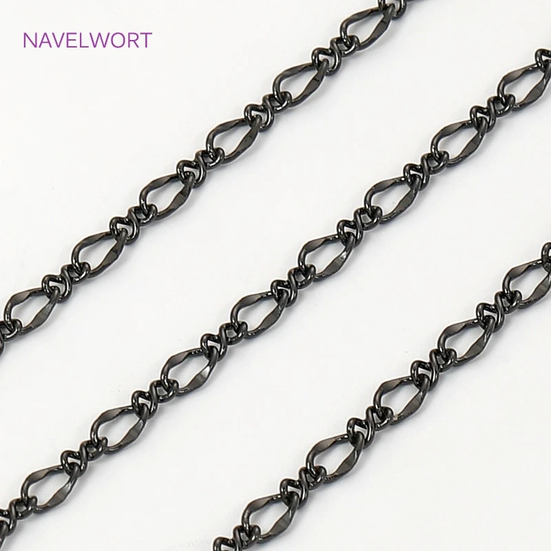 Black Color Oval Thin Chains For Jewelry Making,Brass Metal Bulk Chain For Needlework,DIY Necklaces Making Accessories