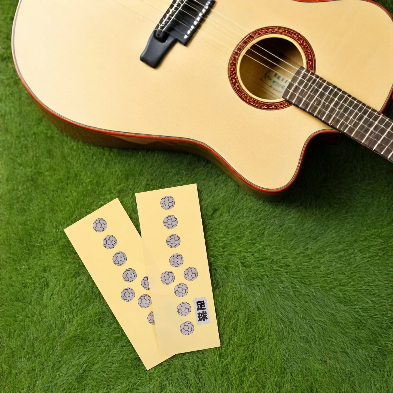 

2Pcs Fretboard Stickers for Guitars Soccer Inspired Decals Easy Install Removal Beginner Friendly Music Instrument Decoration