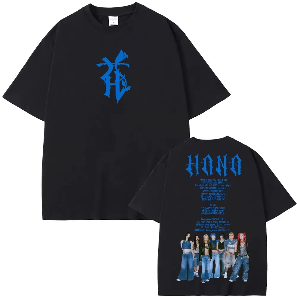 Camiseta HANA 2026 de Manga Corta, Estilo Gótico Punk, Camiseta de Verano Estilo Coreano Harajuku, Camiseta para Hombre, Ropa de Grupo Femenino Japonés