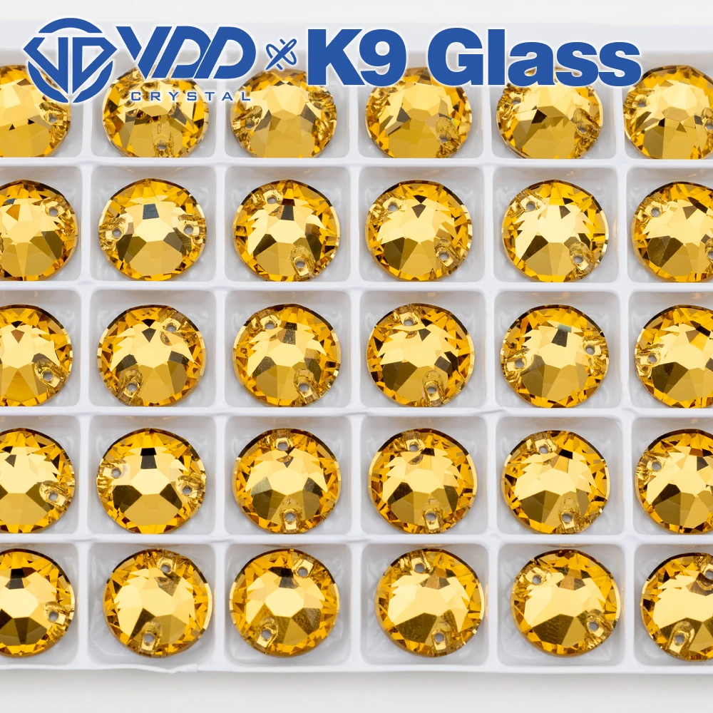 VDD S106 Lt.Co.Topaz 8 Große 8 Kleine Hochwertige K9 Glas-Applikationssteine, Kristall-Flachsteine zum Aufnähen für Kleidungsdekorationen – Detail 5