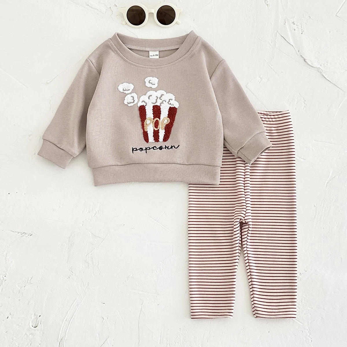 2024 Herfst Pasgeboren Baby Sets Baby Meisjes Taart Borduren Trui Shirt Lange Mouw Top + Broek Leuke Peuter Outfit 2 stuks Lente