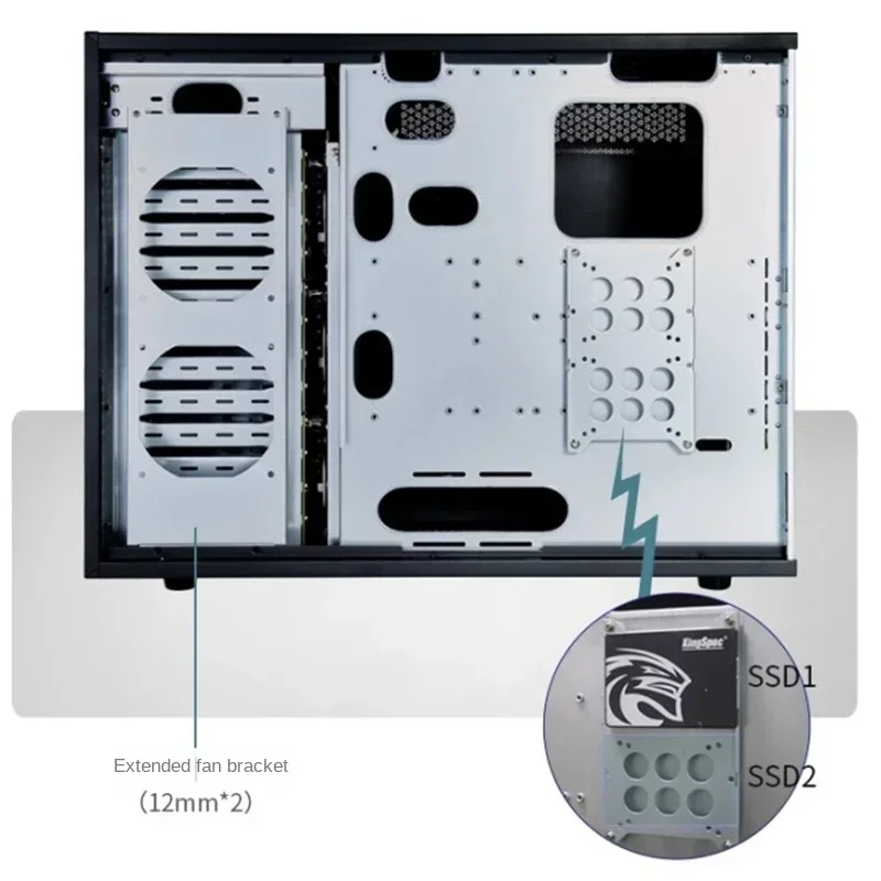 Imagem -04 - Caixa de Servidor de Armazenamento do Computador Torre de 12 Discos Multi-extensão Suporta Placa Mãe Eatx Computador Industrial