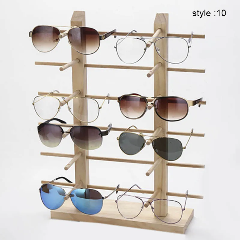 

1 Pcs Wood Sunglass Display Rack Shelf Display Stand Glasses Wooden Durable Eyeglasses Show Stand Holder Soporte Gafas Madera