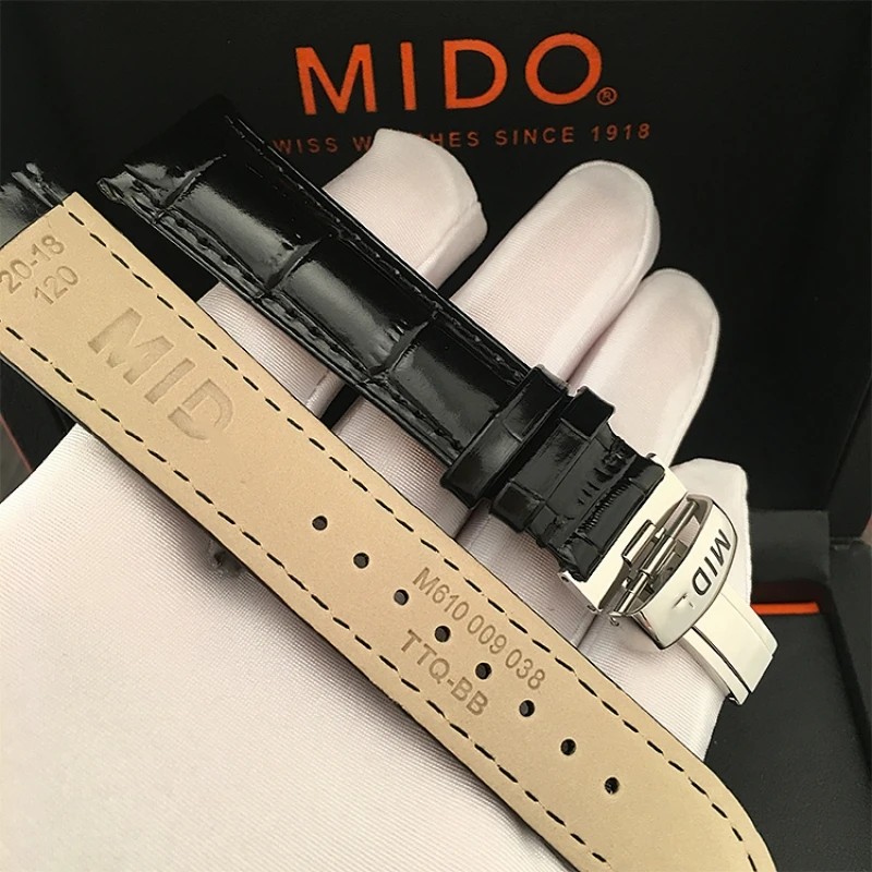 Cow leather watchband for MIDO baroncelli ocean star Commander Multifort M005 M024 Cowhide Watch strap 20mm 21mm 22mm Bracelet