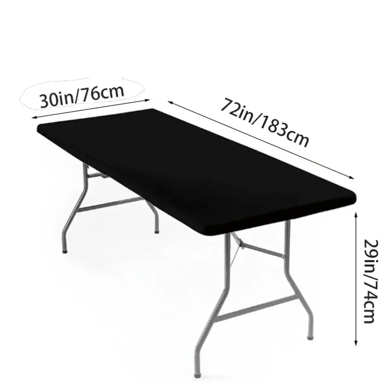 TB 4ft/6ft/8ft Custom Logo Spandex Table Cover Stretch Table Cloth Hotel Banquet Wedding Exhibition Counter Decor Tablecloth