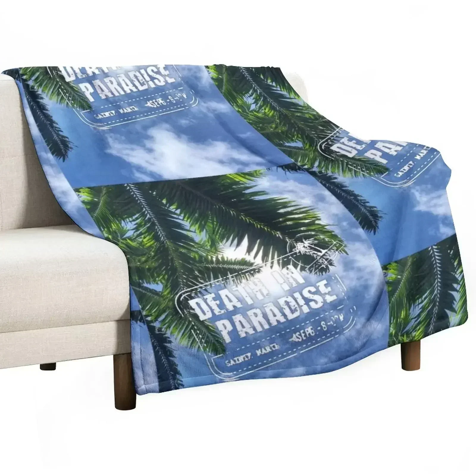BBC Death in Paradise Logo Throw Blanket Warm Picnic Thin Hairy Sofa Quilt Beautifuls Blankets