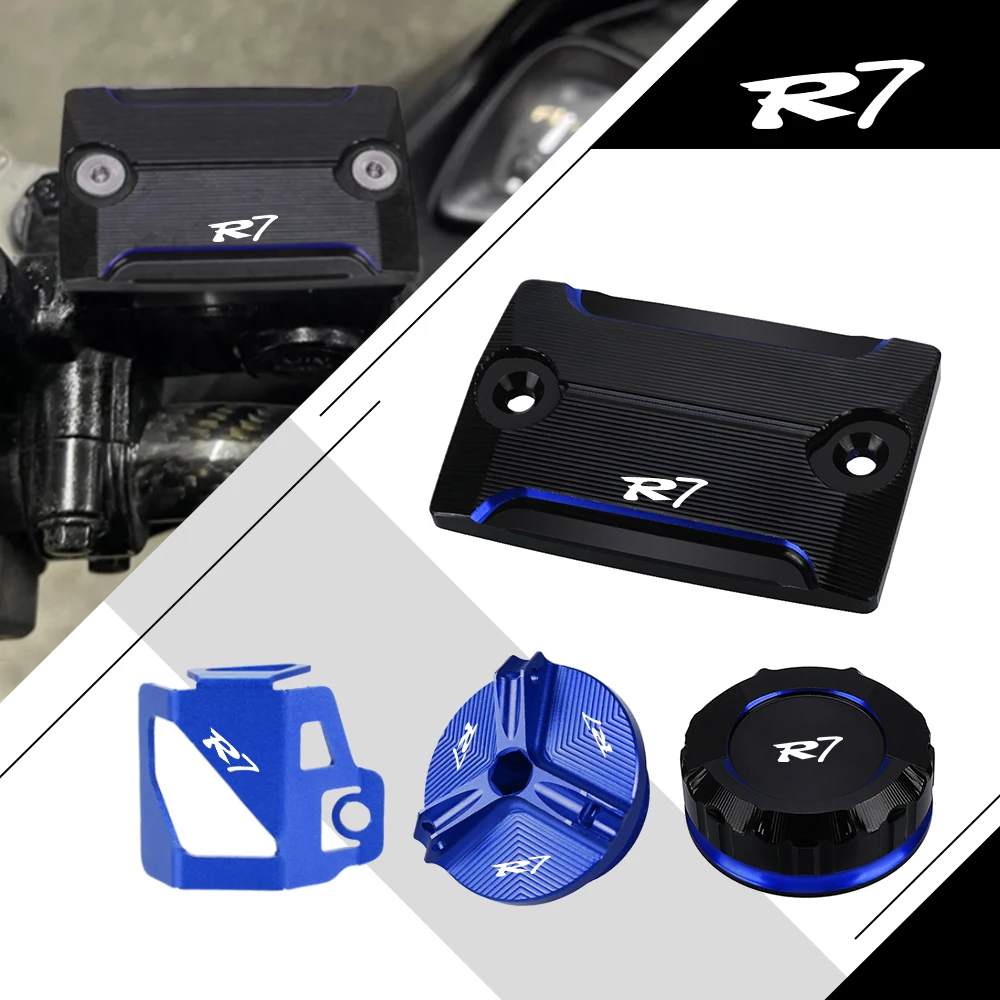 

Motorcycle Accessories Front Rear Brake Fluid Reservoir Cover Engine Oil Cap FOR YAMAHA YZFR7 YZF R7 2021 2022 2023 2024 2025