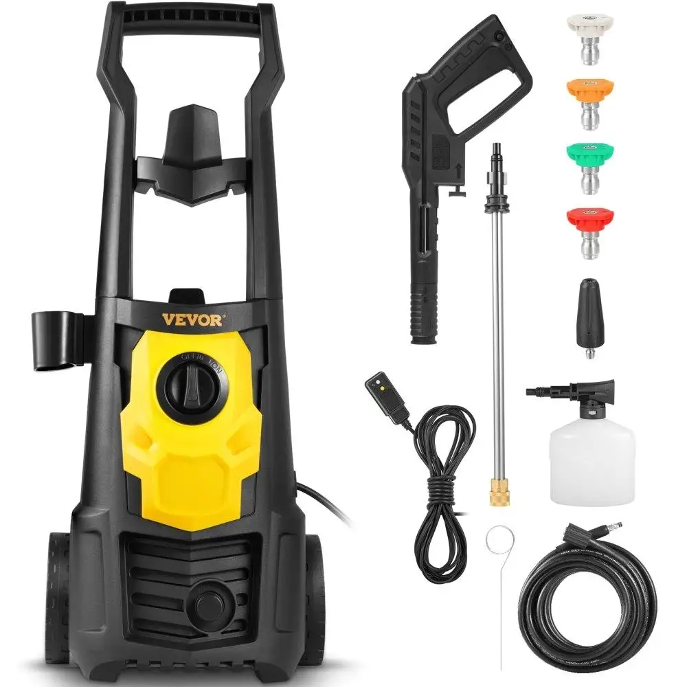 

Electric Power Washer, 2000 PSI, Max 1.65 GPM Pressure Washer w/ 30 ft Hose & Reel, 5 Quick Connect Nozzles, Foam Cannon,