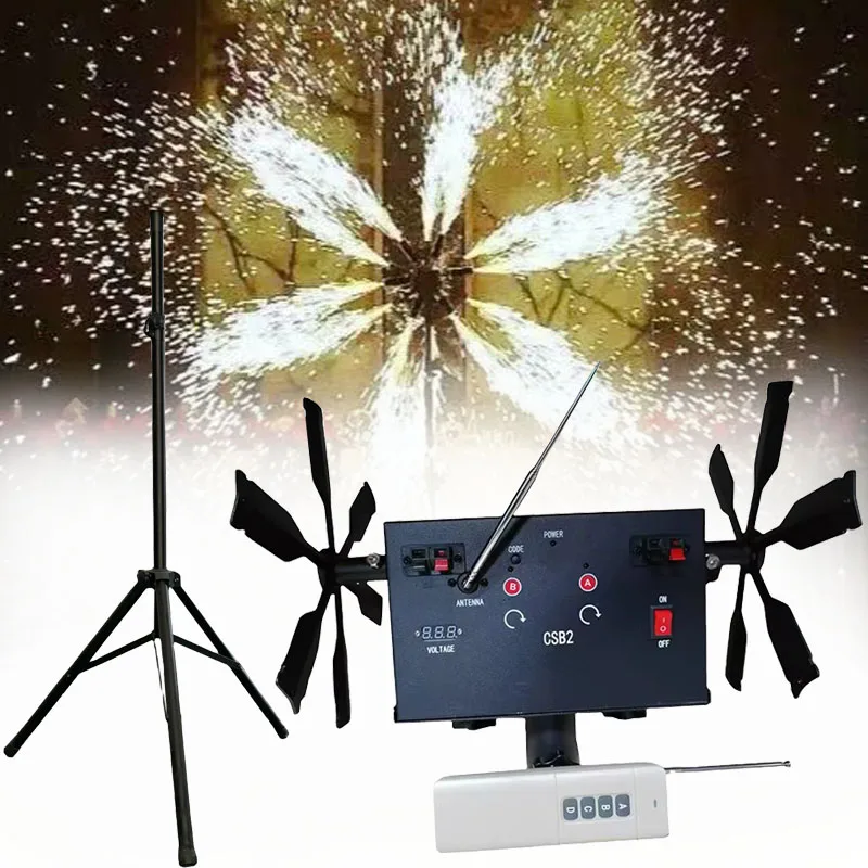 Wireless Remote Control Double Wheel Cold Fountain Stage Effect Machine Single Wheel Windmill Wedding Machine Stage Equipment
