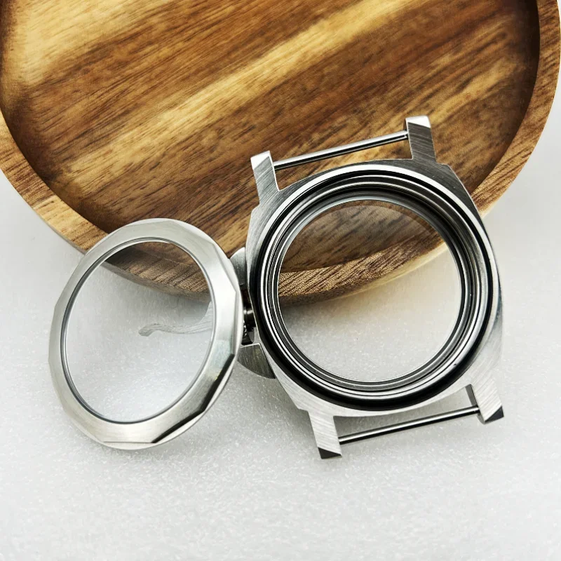 44mm Manual Stainless Steel Light Sand Case for PM Pilot ETA6497/98 ST3600/20 Automatic Movement for 34.5mm Dial Case NO Logo