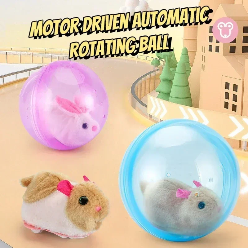 Electric Rabbit Hamster Rolling Ball New Popular Playing Cat Electronic Plush Dog Cat Machine Pet ToysChristmas Halloween Gift