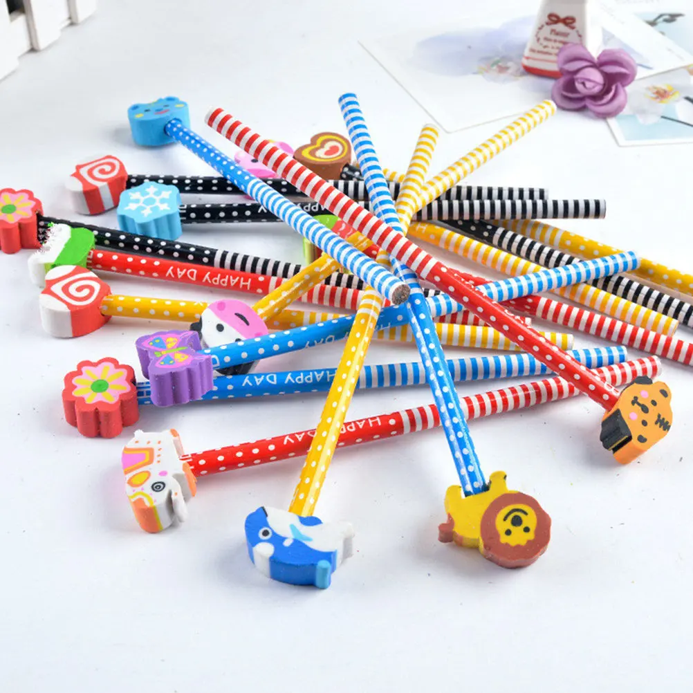 

30Pcs Portable Cartoon Pencils Kids Drawing Pencils with Erasers Sturdy Wood Construction Lightweight Ergonomic Design for Daily