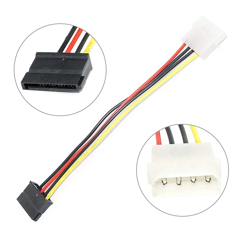 2pc SATA TO IDE Power Cable 15 Pin SATA Male to Molex IDE 4 Pin Female Cable Adapter Hot sale