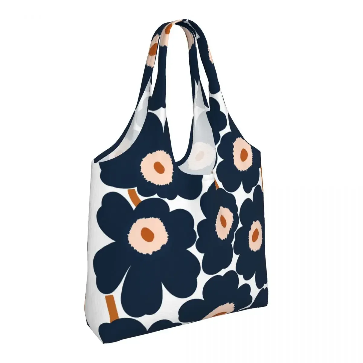 Custom Little Poppy Print Canvas Shopping Bags Women Recycling Big Capacity Grocery Modern Style Tote Shopper Bags Handbags