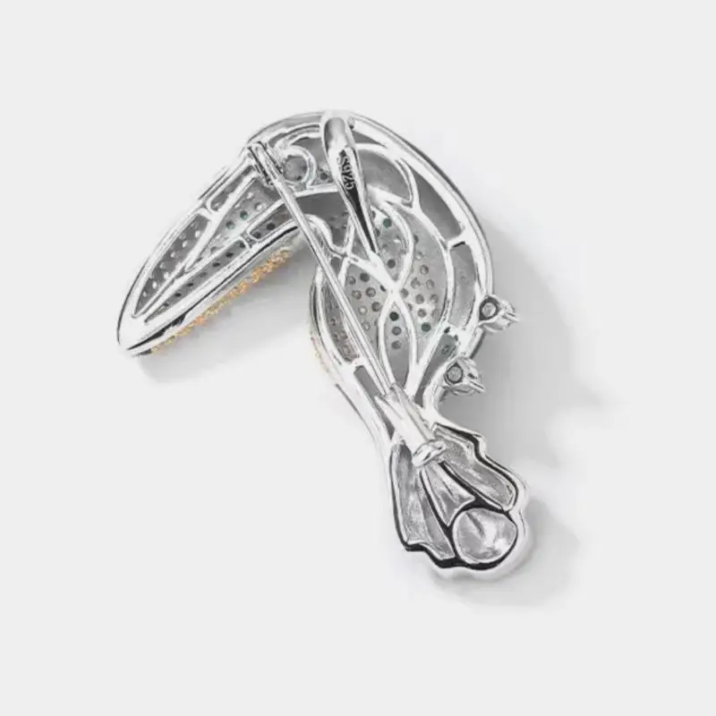 ZOCA Official Website Lovers Toucan Bird Brooch Luxury Designer Unisex enamel pins saturn jewelry 925 sterling silver brooch