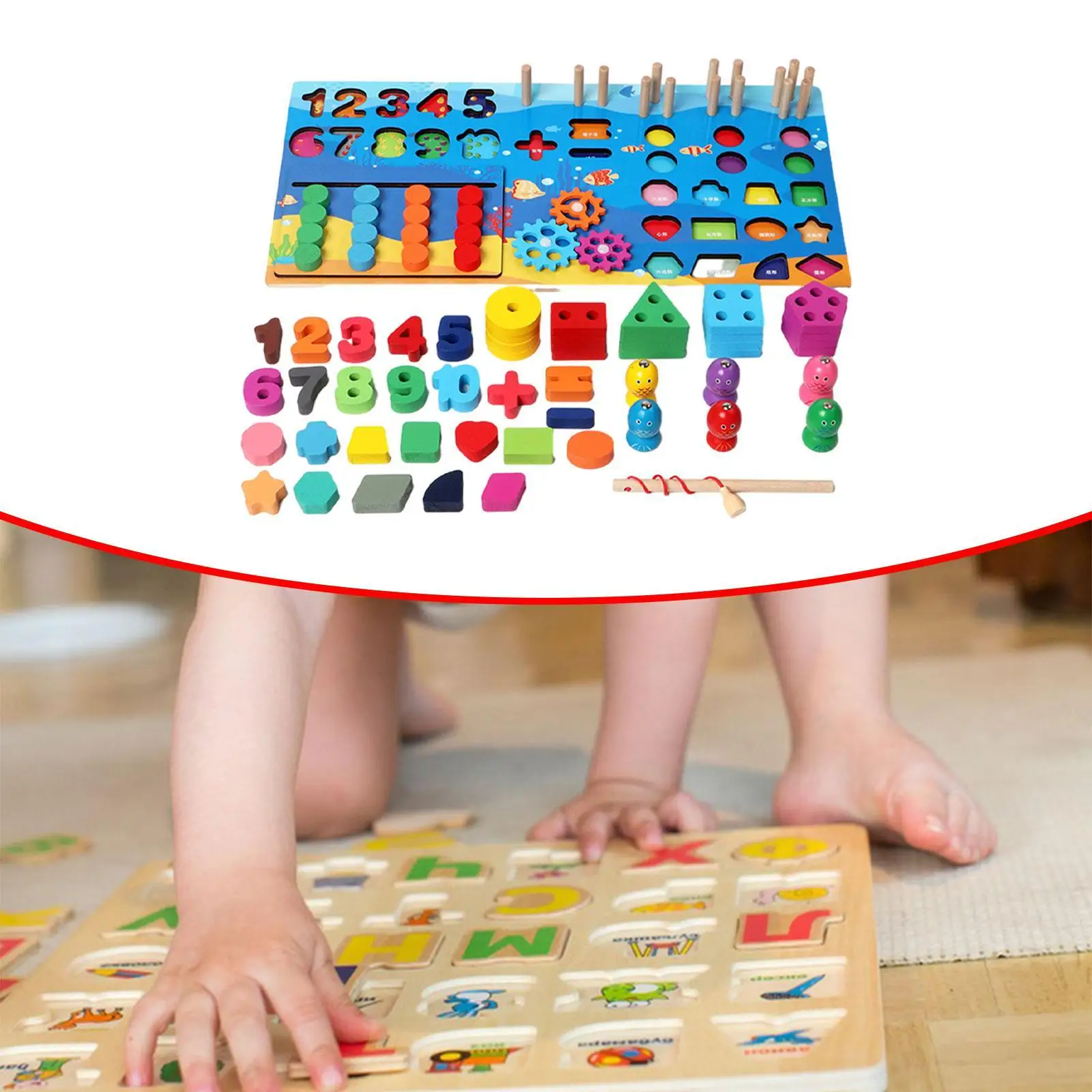 Holzpuzzle, Sortierspielzeug, Montessori-Holzspielzeug für Kleinkinder für Jungen und Mädchen