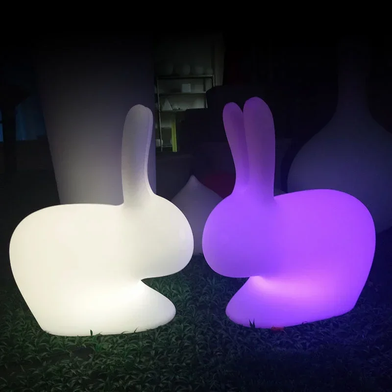 RGB Color Small Rabbit Home Decor Night Lights LED Remote Control Bed Bedroom Bedside Lamps for Children Baby Kid Christmas Gift