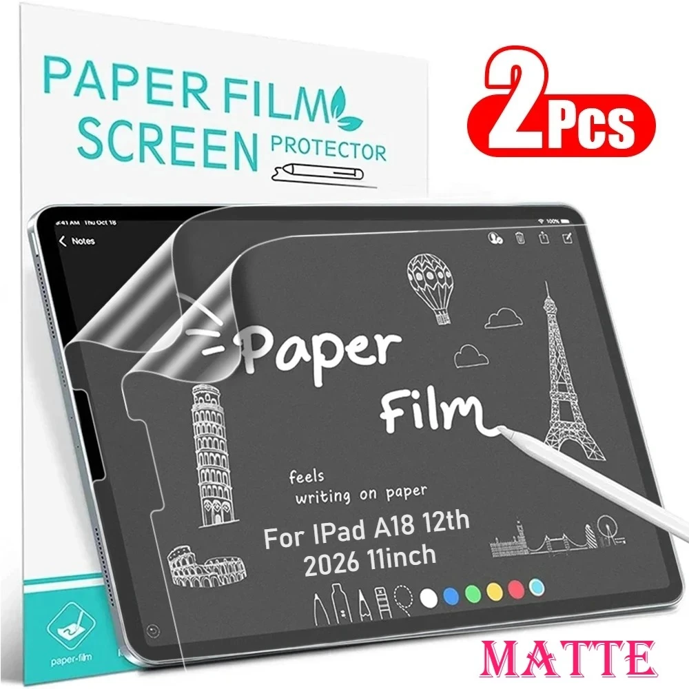 

2 шт. матовая защитная пленка для экрана iPad A19 12-го поколения, A16 10-го поколения, Air, Pro 13, 12.9, 11 дюймов, M4, M3, 5, 4, 10.2, Mini 6, 7 (аналог бумажной пленки)