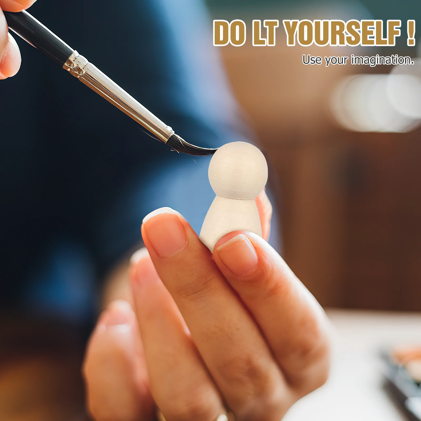 

40Pcs Unfinished Wooden Puppet Shapes -Friendly Material for DIY Painting Creative Arts Crafts Family Fun Projects