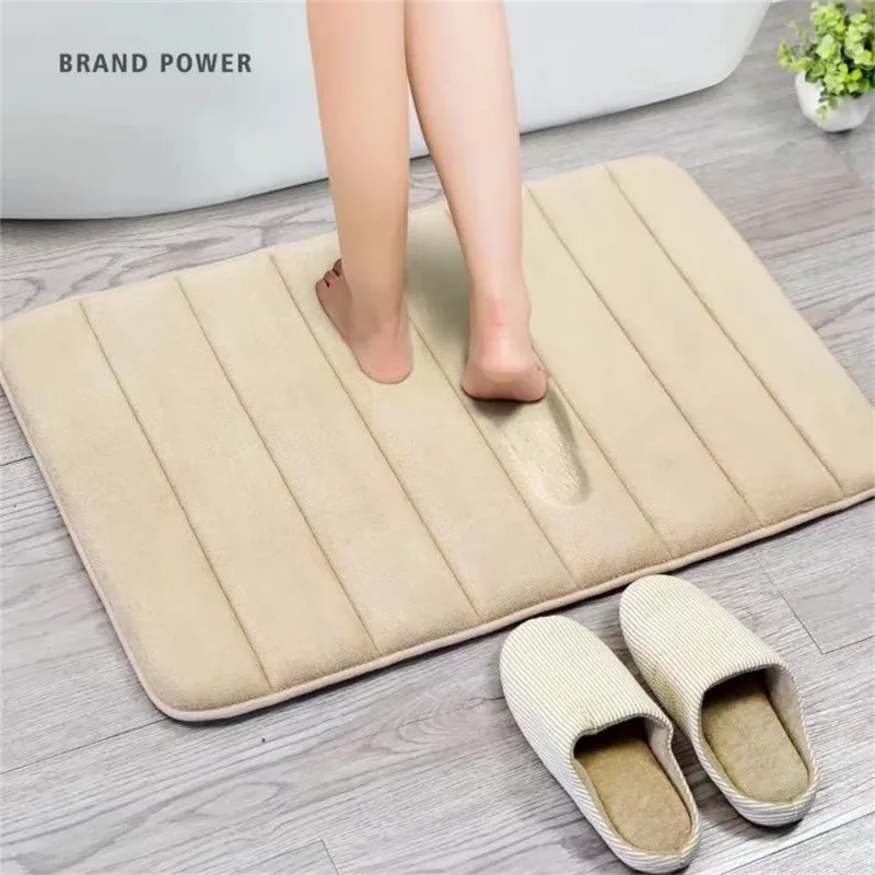 Super Absorbent Bath Mat Non-Slip Shower Bathroom Quick Dry Rug Soft Memory Foam Floor Mat Toilet Floor Shower Rug Home Decor