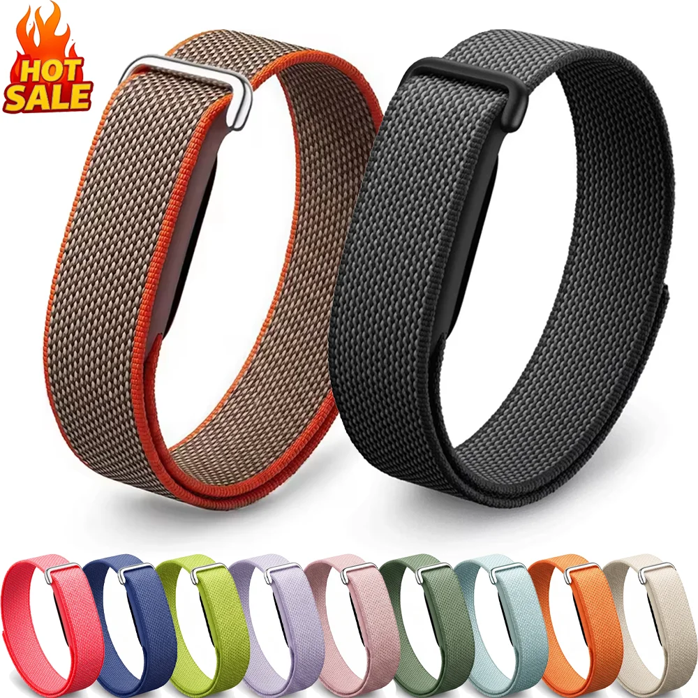 Metallgehäuse + offizielles Nylon-Schlaufenarmband für Google Fitbit Air Sports, atmungsaktives Ersatzarmband, Google Fitbit Air Zubehörband