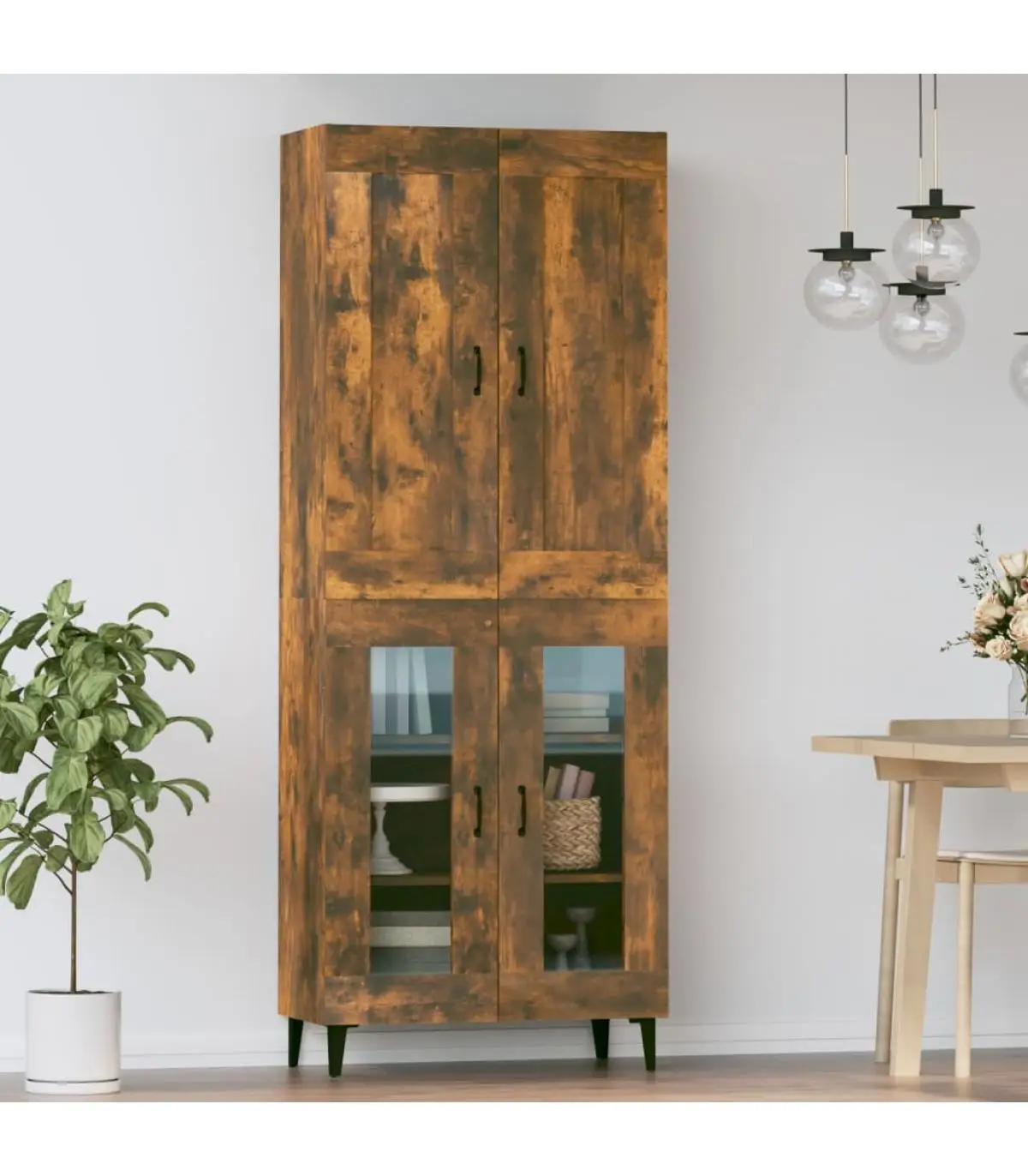 69,5x34x180 cm smoky oak plywood high sideboards