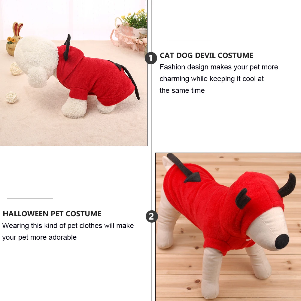 

1Pcs Halloween Pet Clothes Devil Pattern Easy Wear Dog Costume Winter Coat for Photo Party Carnival Pet Clothes