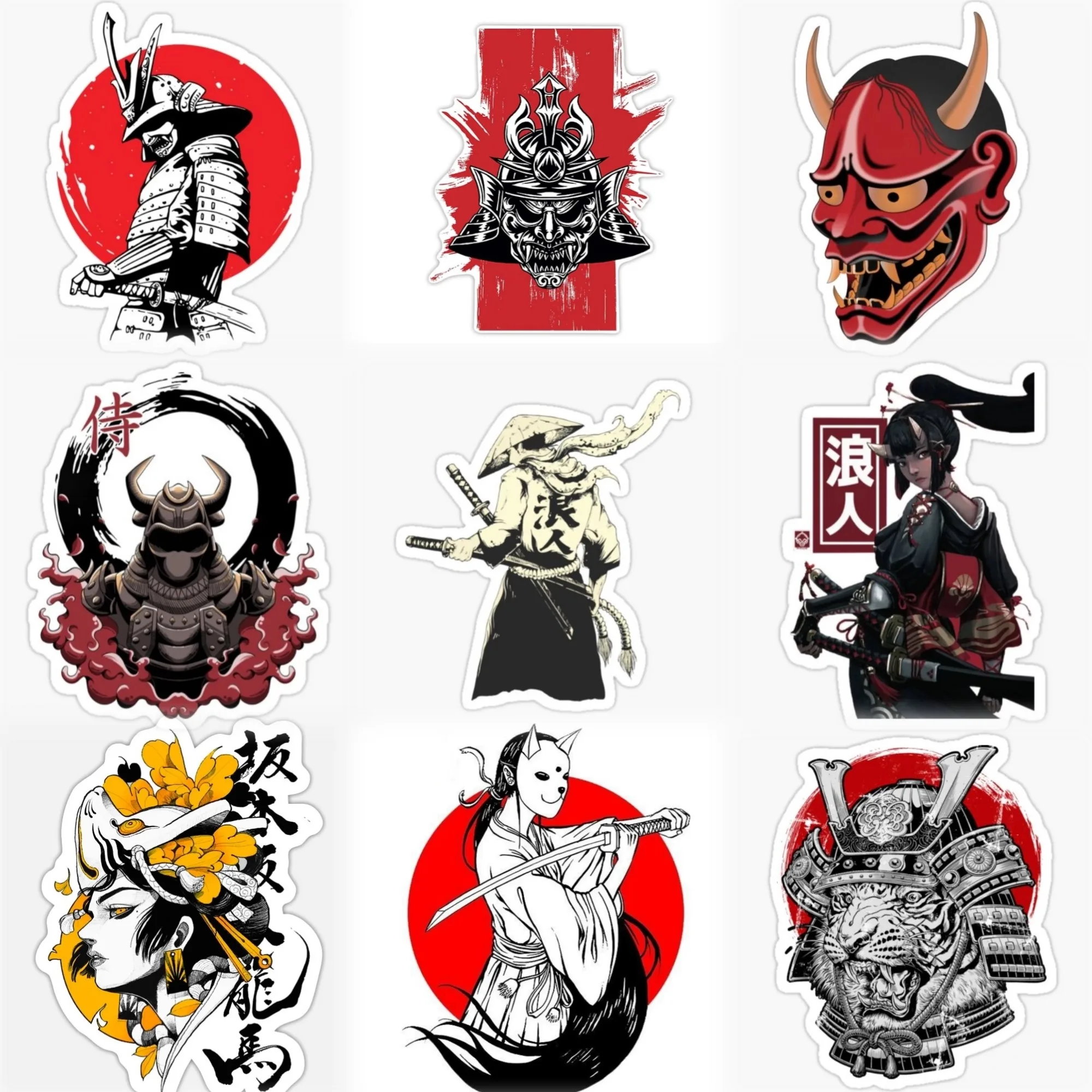 

Samurai Ninja Ghost Warrior Wanderer Creative Sticker for Decorate Car Van Bicycle Helmet Window Wall Fridge Decal Accessorie