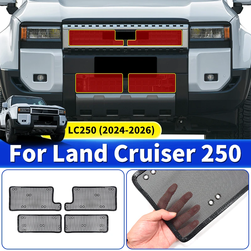 

For Toyota 2024-2026 Land Cruiser 250 Prado LC250 Front Grill Anti-mosquito Sand-Proof Stone Net Exterior Accessories Tuning