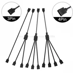 ARGB 5V 3Pin 12V 4Pin 30cm 50cm 1m 2m 3m 5m Extension Cable Adapter 1 to 1 2 3 4 5 Splitter Cable for MSI ASUS ASRock AURA LED