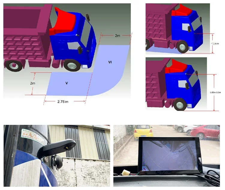 10.1 Inch Monitor Close Proximity Class V And Class Vi Mirrors E-Mirror Camera Monitor For Heavy Duty Truck Lorry Trailer