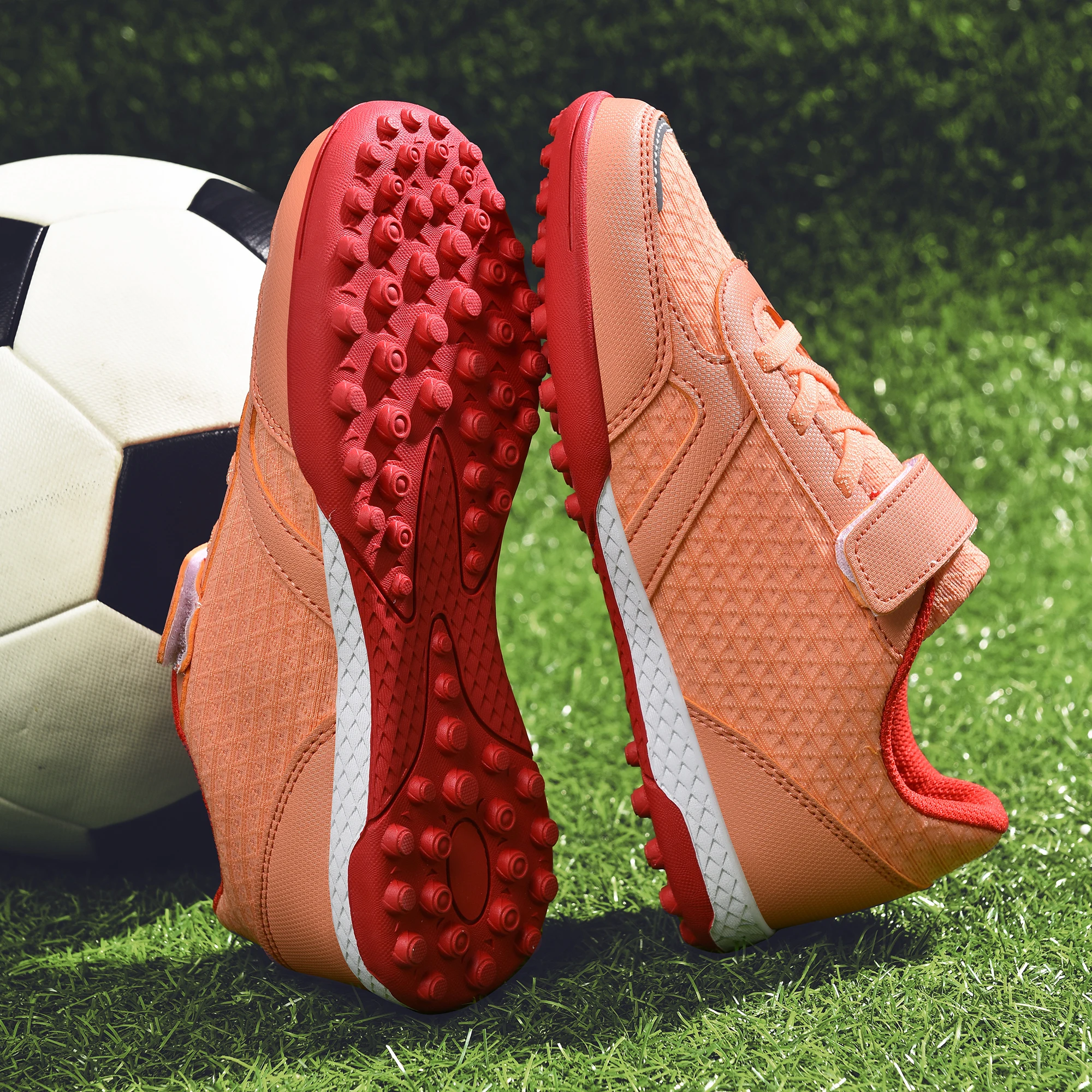 

Kids Soccer Shoes for Training and Matches Breathable Mesh Lightweight Comfortable Youth Football Cleats