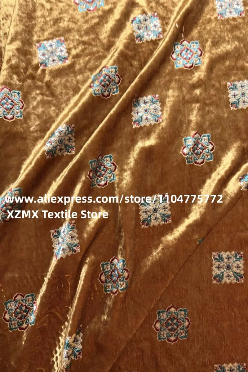 New sequin 3D cord embroidery velvet fabric  for dresses, pajamas, curtains, cushions, and sofa sewing fabric