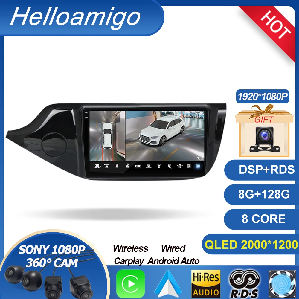 

for Kia Ceed Cee'd 2 JD 2012-2018 2din 4G Android 13 Car Radio Multimidia Video Player Navigation GPS Carplay Audio Head Unit 9"