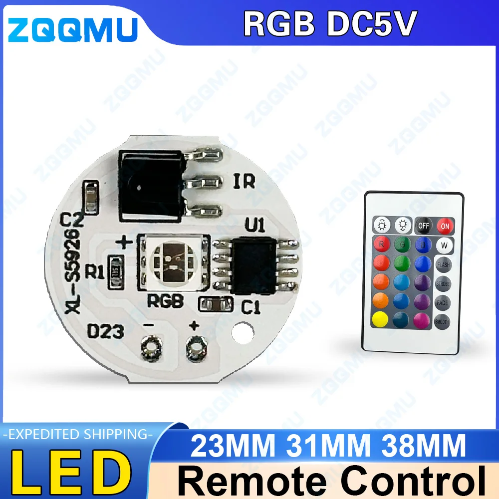 5V Low Voltage LED 16 Colors Colorful Gradient Round Panel Light Source With Remote Control DIY RGB 7 Colors Gradient Light Pane
