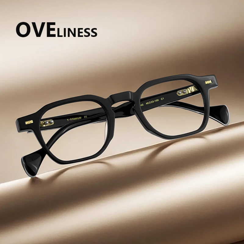 

2026 New Acetate Glasses Frame Men Women Fashionable Vintage Retro Round High Quality eyeglasses frame male spectacles eyewear