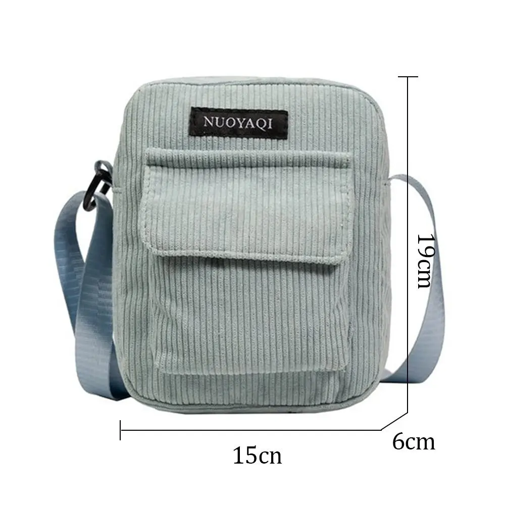 Women Men Corduroy Shoulder Bag Cute Small Handbags Casual Outdoor Messenger Bags