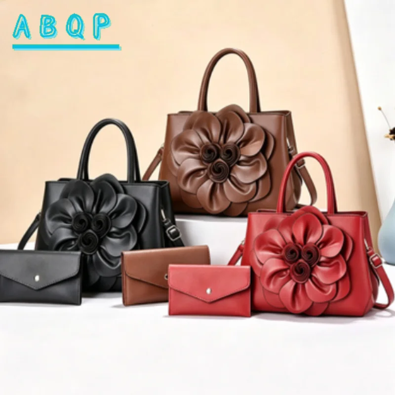 Women's Handbags Luxury Brand Flower Shape Women's Shoulder Bag Large Capacity Fashionable 2-piece Set Women's Bag High Quality