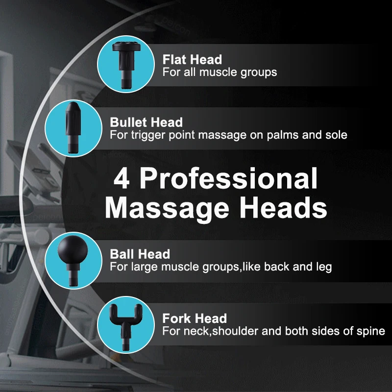 Fascia Gun Portable Massage Gun Deep Tissue With Extended Handle U-Shaped Back Massager Body Massager for Neck Shoulder Back Leg