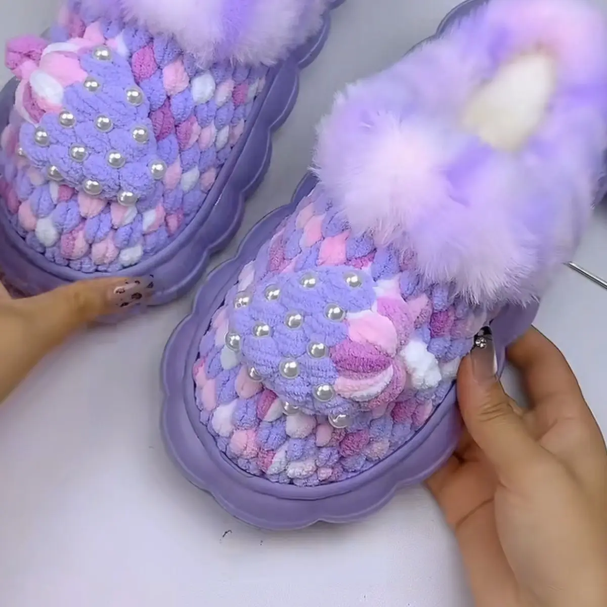 فرو المنك الشعر الطويل اليدوية الصوف أرنب الصوف الصوف الموضوع تقليد الفراء الموضوع الصوف محبوك Diy100gThread الكرة أفخم الموضوع #4