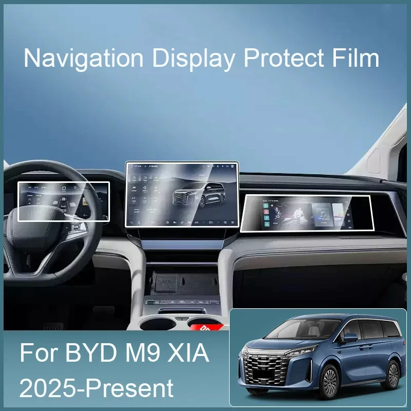 

Автомобиль для BYD M9 XIA 2025-настоящее время, наклейка на приборную панель, GPS-навигация, экран, защитная закаленная пленка, интерьерный автоаксессуар
