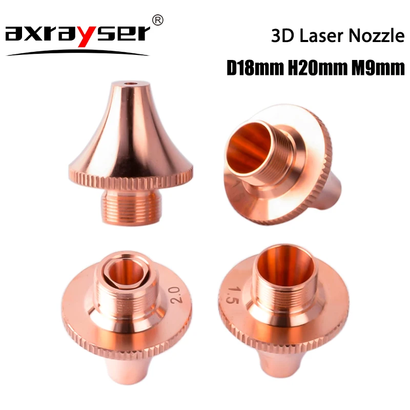 

3D Laser Nozzles Dia.18 H20 M9 Single Layer Double Layer Fiber Cutting Machine Parts for Raytools BodorWSX HAN'S Precitec