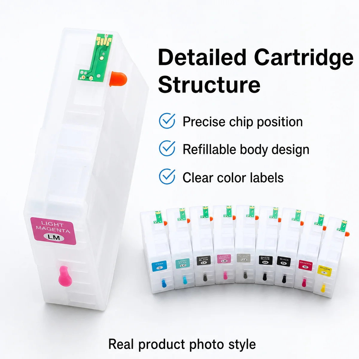 80M 9 Colors 3880 Refillable Ink Cartridges with ARC Chips For Epson Stylus Pro3800 3880 3890 3850 Printer Ink Cartridges view 2
