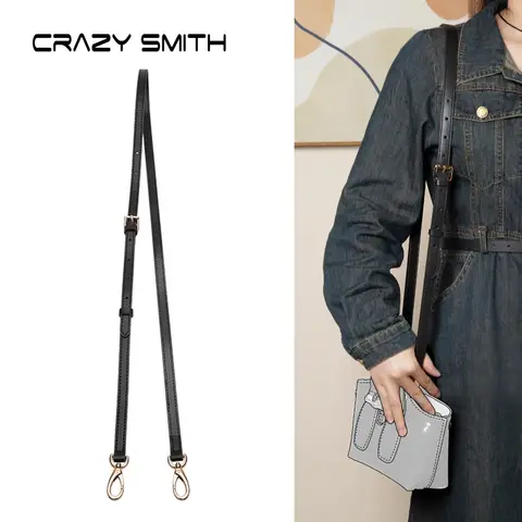 CRAZYSMITH Bag Strap Replacement Genuine Leather Purse Strap Transformation Bag Handle Shoulder Crossbody Belt Bag Accessories