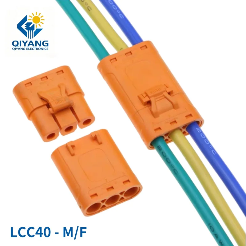 AMASS LCC40 10AWG High Current 35A Connector Line for Electric Lithium Battery Purple Copper Plug-LCC40-M/F