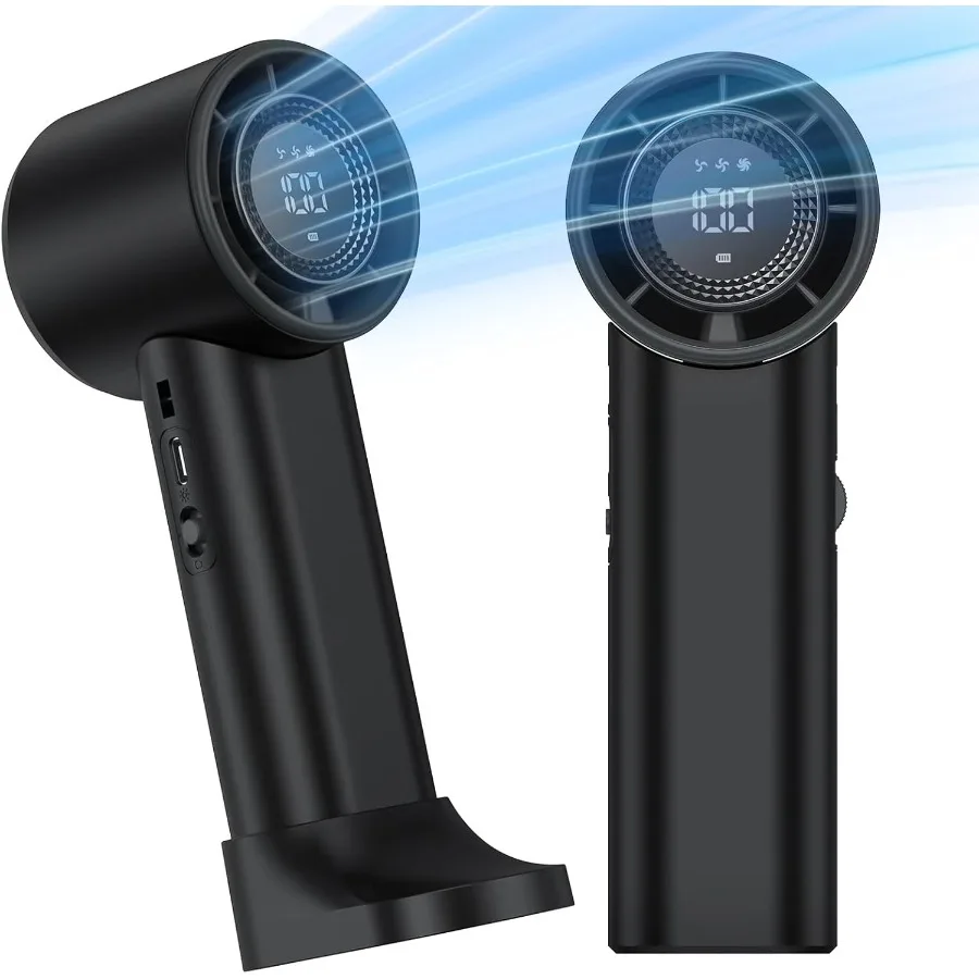 

Портативный ручной вентилятор, высокоскоростной 1100 регулируемый турбо-мини-вентилятор, 4000 мАч, USB перезаряжаемый персональный вентилятор с настольным основанием, цифровой Di