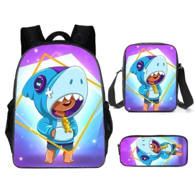 3D Imprimir Jogos Mochila para Estudantes, Game Stars, Moda Bolsas De Ombro, Bolsa De Escola, Novo, 3Pcs por Conjunto