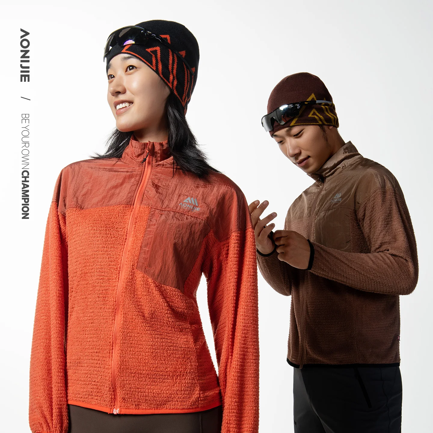 Aonijie Outdoor Jacket Sports Warm Breathable Comfortable Windproof Velvet Stand-Up Collar Running Coat Camping Hiking