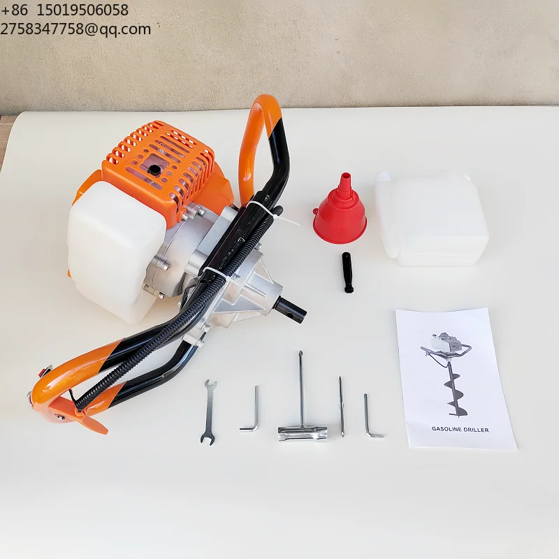 High-Power 2-Stroke 68CC Ground Drill Small Earth Auger for Tree Planting Orchard Application Hole Digger